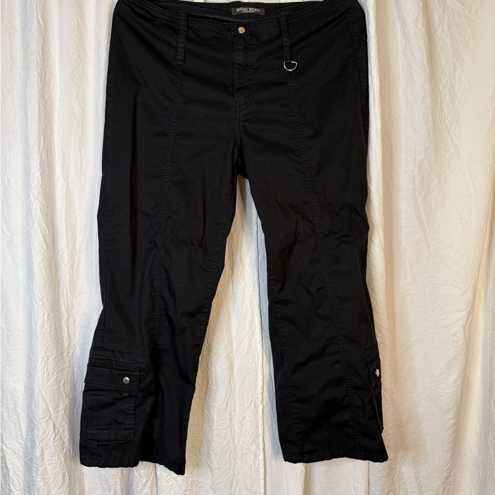 Bisou Bisou Black capri cargo utility pants